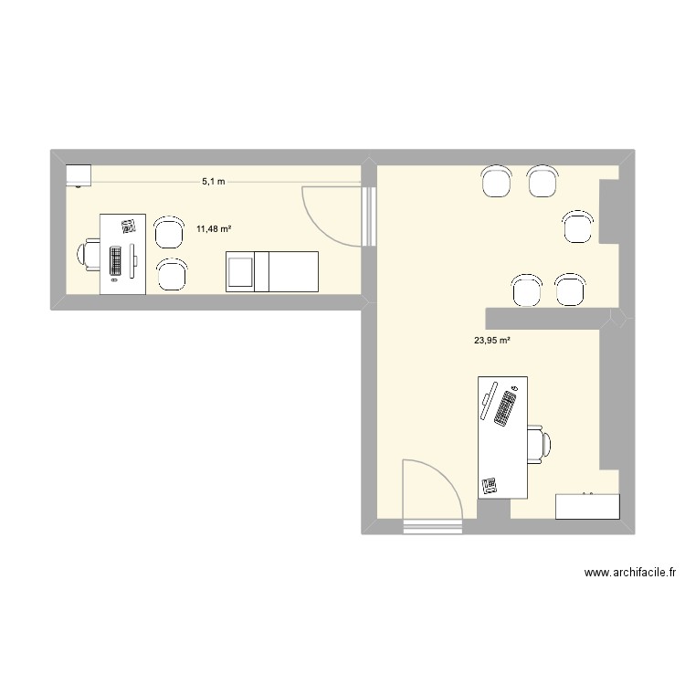 Consultation. Plan de 2 pièces et 35 m2