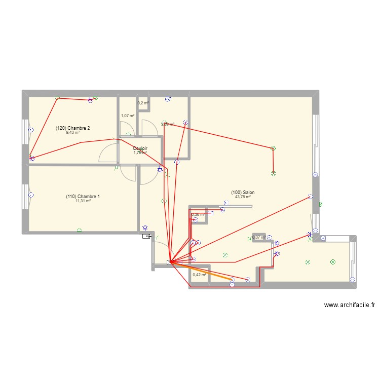 Issy. Plan de 10 pièces et 72 m2