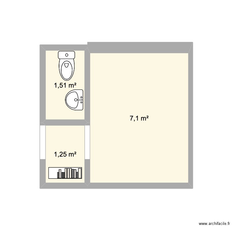 chambre 2. Plan de 3 pièces et 10 m2