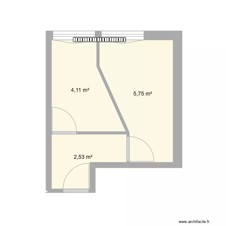 Chambre CH - Option 2. Plan de 3 et 12 m² Chambre CH - Option 2. Plan de 3 et 12 m²