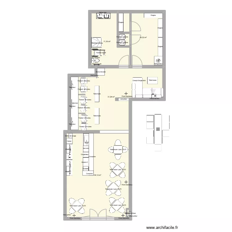IUT - bar. Plan de 5 et 96 m² IUT - bar. Plan de 5 et 96 m²