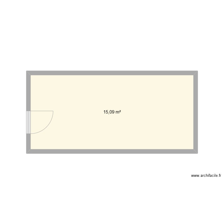 Grenier Simu. Plan de 1 pièce et 15 m2