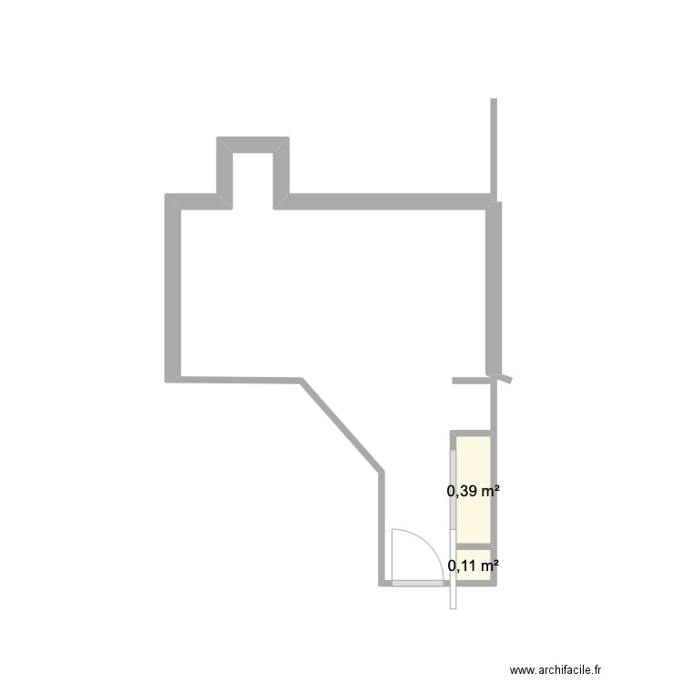 CUISINE A. Plan de 2 pièces et 1 m2