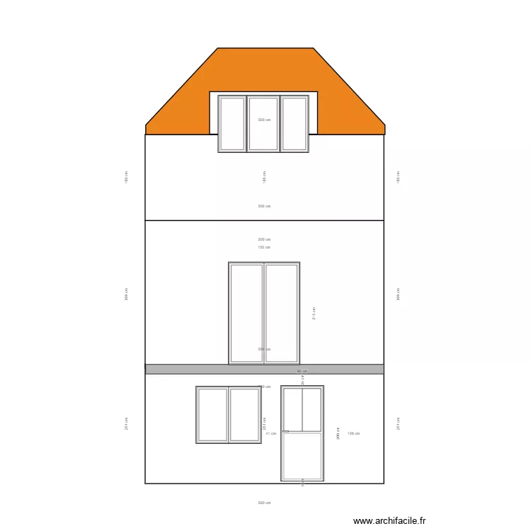 Facade apres. Plan de 