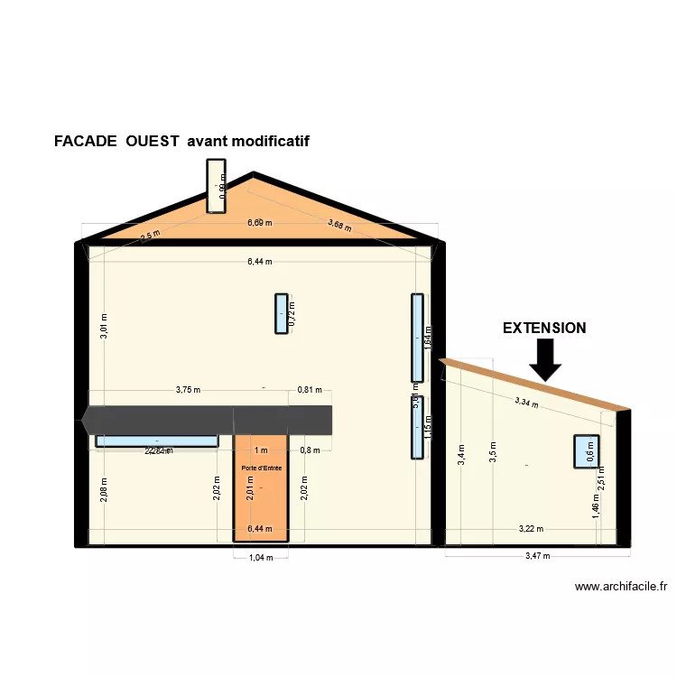 DP CAPO PLANS FACADES OUEST avant modificatif. Plan de 10 et 48 m² DP CAPO PLANS FACADES OUEST avant modificatif. Plan de 10 et 48 m²