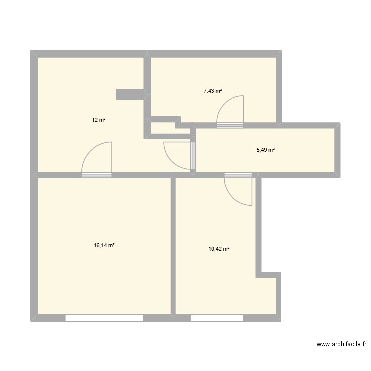 1er étage Parklaan 50 v2. Plan de 5 pièces et 51 m2