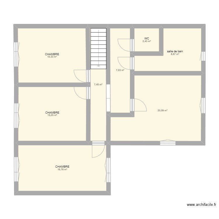 MAISON HAUT. Plan de 8 pièces et 94 m2