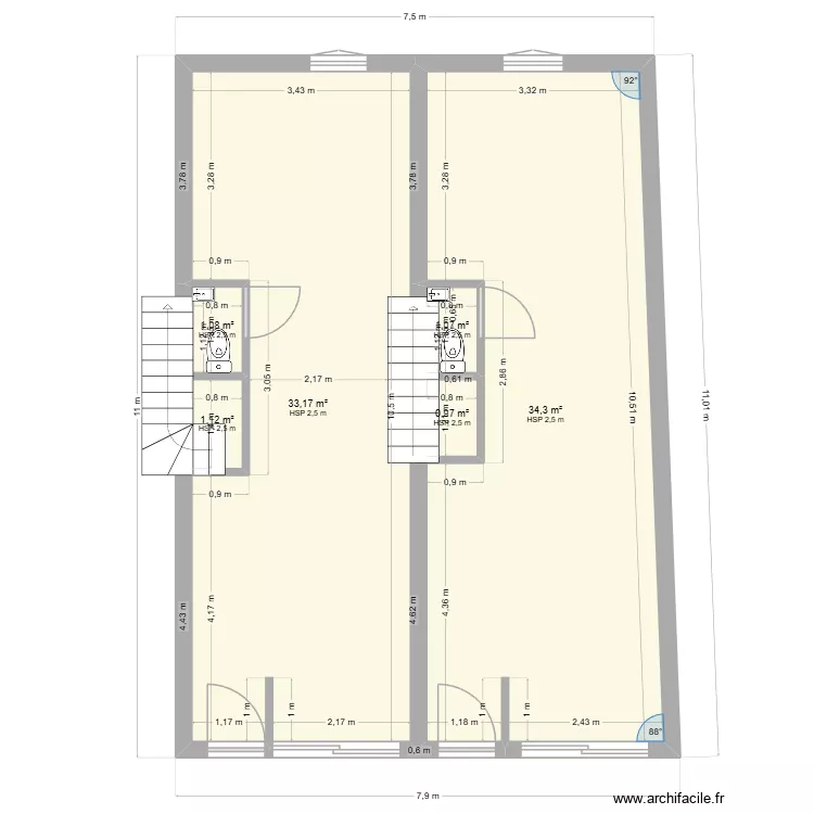 2eme etage ( duplex ) 2. Plan de 2eme etage ( duplex ) 2. Plan de