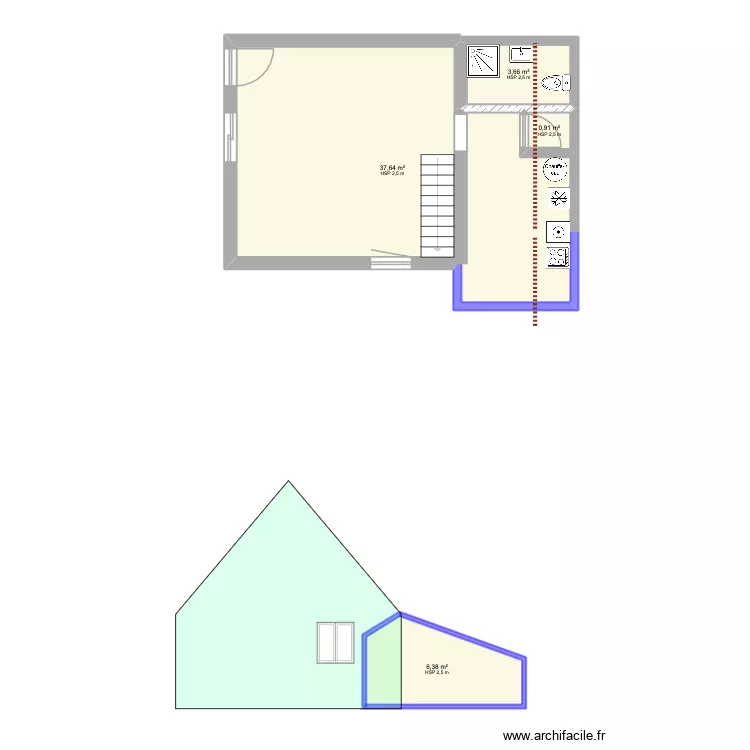 hournere projet. Plan de 4 et 49 m² hournere projet. Plan de 4 et 49 m²