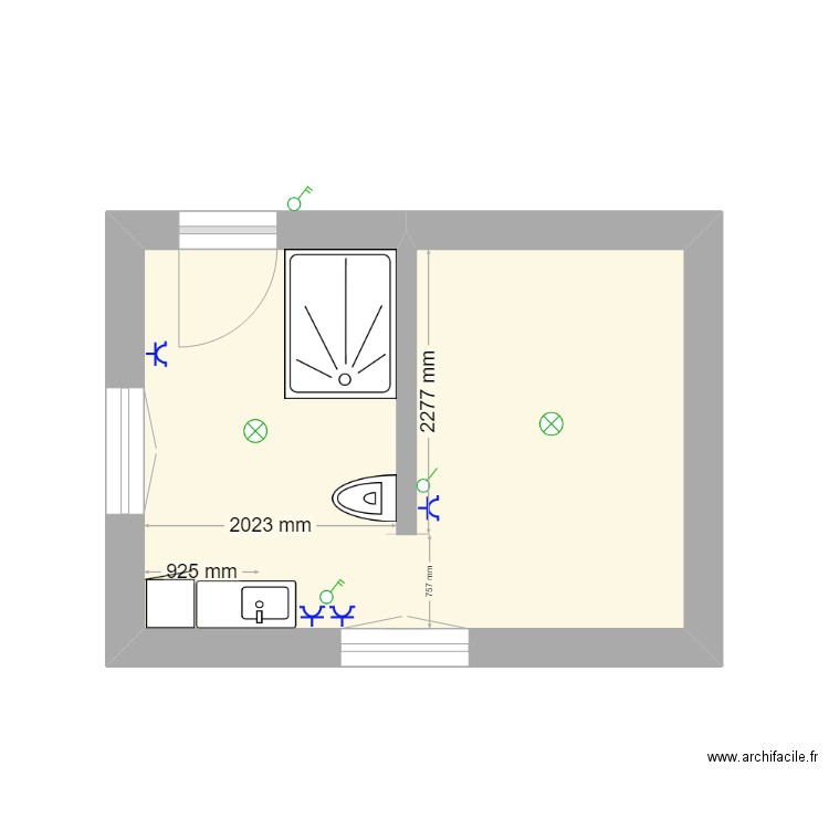 sdb fabienne. Plan de 0 pièce et 0 m2