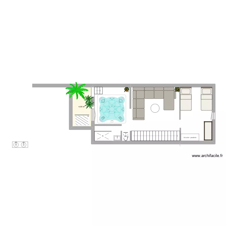 maison gauche R+1. Plan de 1 et 5 m² maison gauche R+1. Plan de 1 et 5 m²