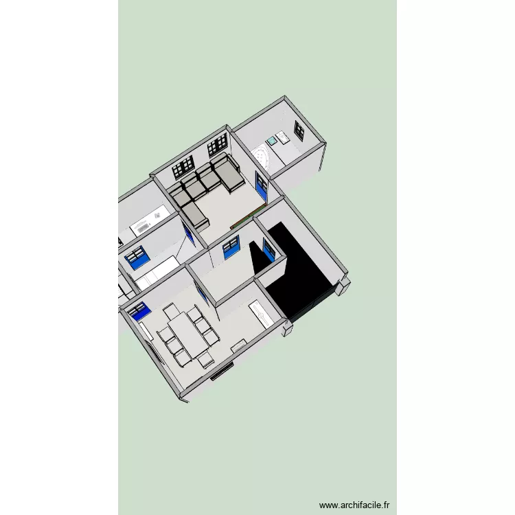 Maison. Plan de 6  et 54 m²