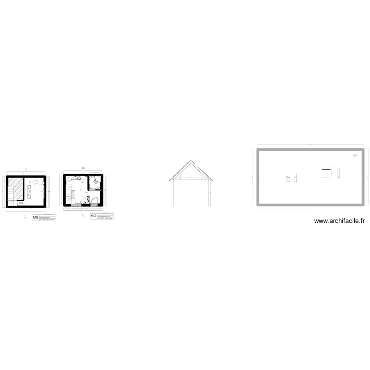 extension maison. Plan de 5  et 154 m²