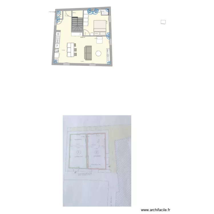modele final option 2. Plan de 2 Pièces et 49 m²