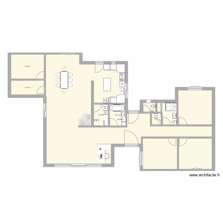 cabries. Plan de 6  et 158 m²