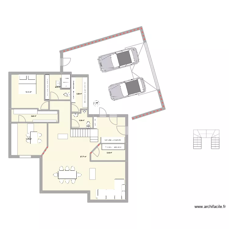 plan2. Plan de 8  et 108 m²
