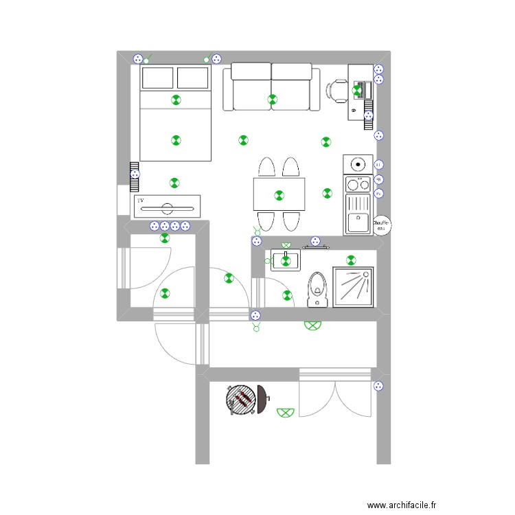 AMENAGEMENT STUDIO ORSAY. Plan de 4 pièces et 24 m2