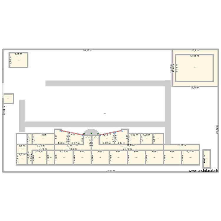 Excel School. Plan de 30 pièces et -417 m2