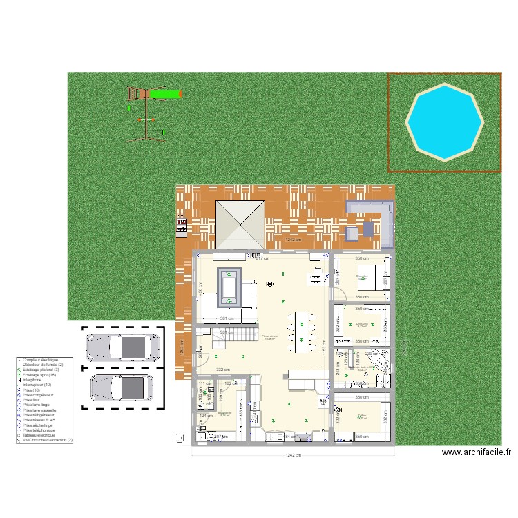 Maison. Plan de 17 pièces et 263 m2