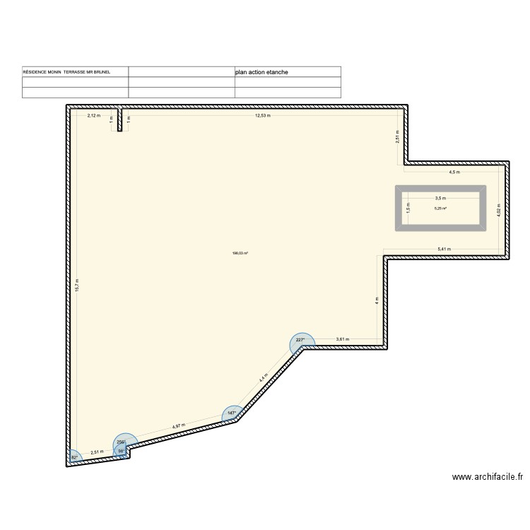 RÉSIDENCE MONIN  TERRASSE. Plan de 2 pièces et 211 m2
