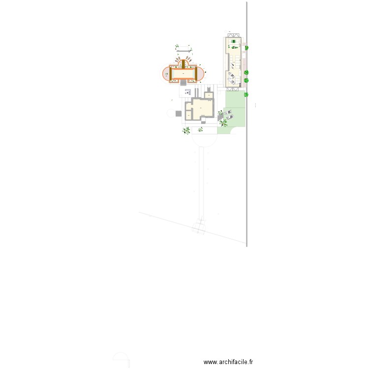 Plan de masse Magescq esquisse 2. Plan de 9 pièces et 470 m2