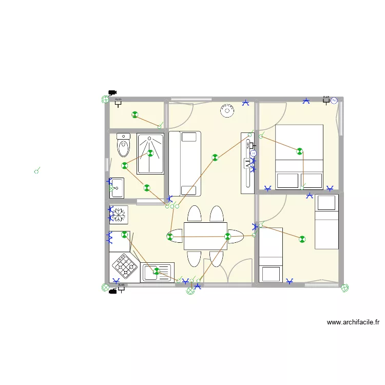 chico bon plan meuble+elec. Plan de 5  et 33 m²