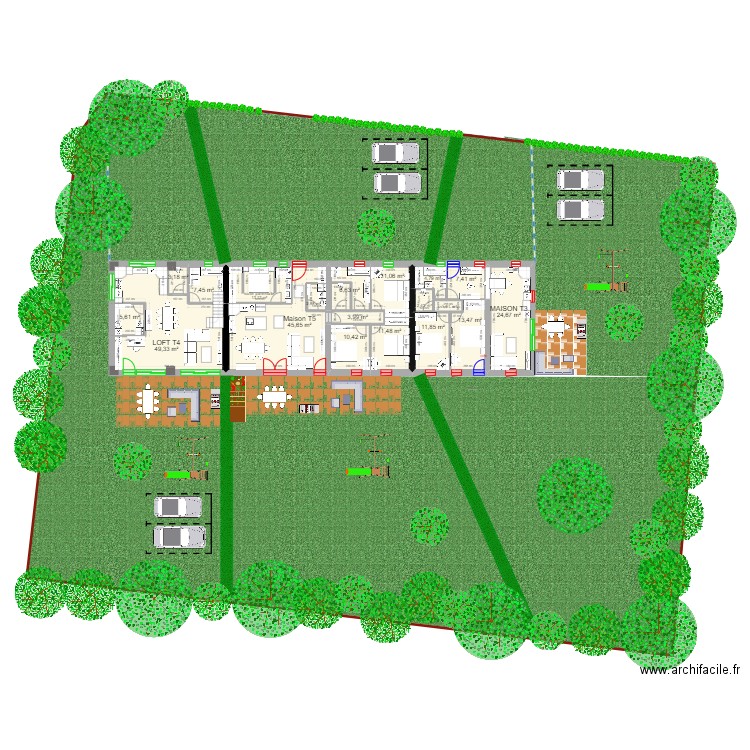 plan_Couloume après travaux. Plan de 19 pièces et 237 m2