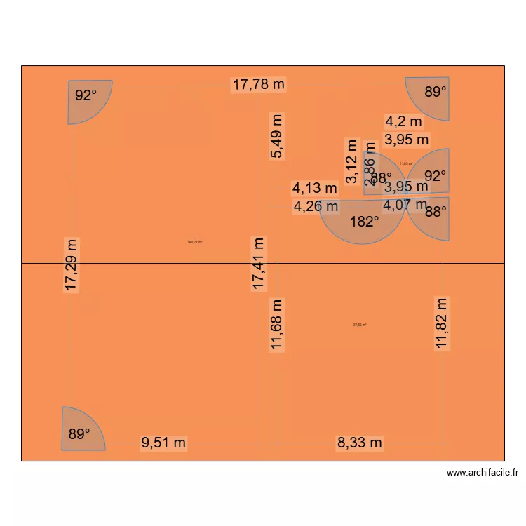 Maison de Ayoub. Plan de 3  et 303 m²