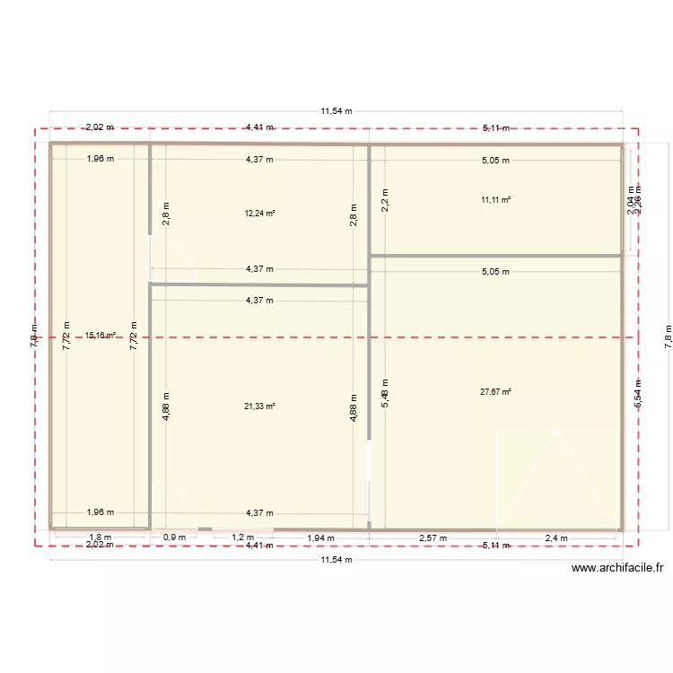 Plan Grange TER. Plan de 5 Pièces et 88 m²