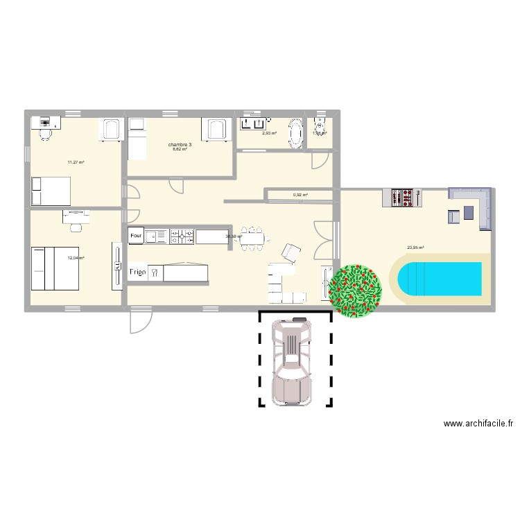 plan a. Plan de 8 pièces et 97 m2