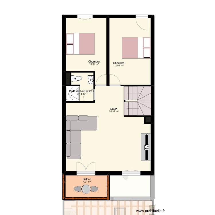 GUINGUENE. Plan de 26 pièces et 236 m2