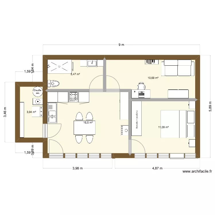 Bonpin2. Plan de 5  et 48 m²