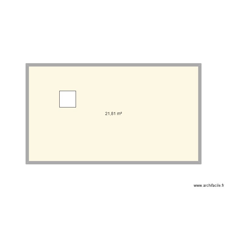 facade sud. Plan de 1 pièce et 22 m2