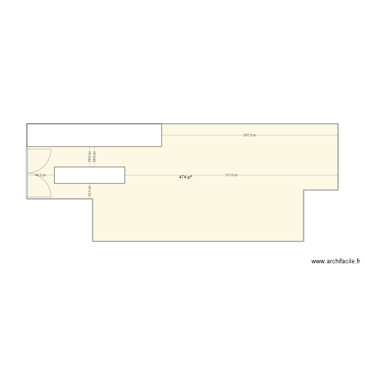 8559-PLAN. Plan de 1 pièce et 44 m2