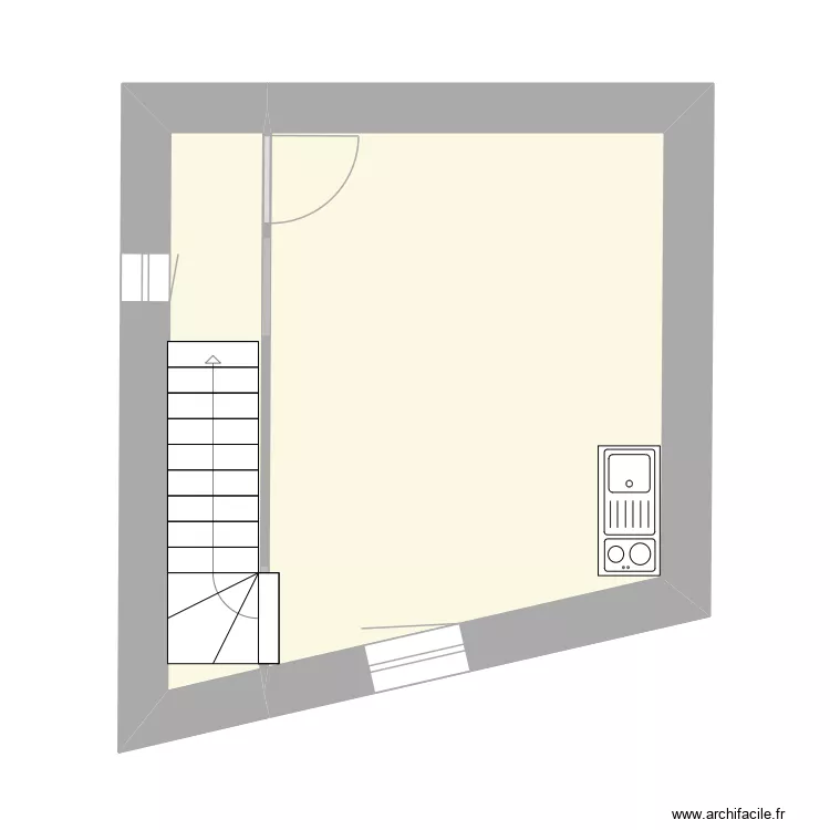 BAILLY 4 R+1. Plan de 2  et 21 m²