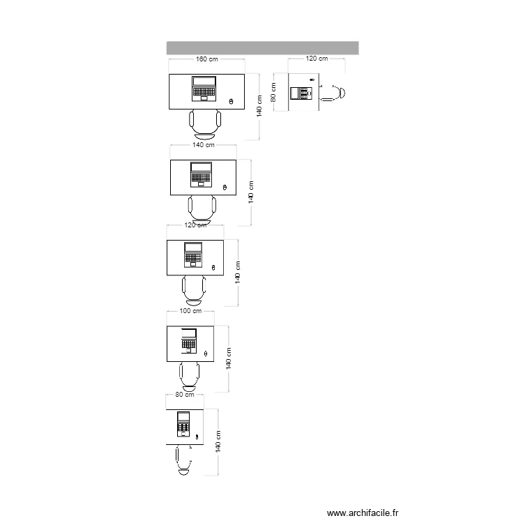 mobilier. Plan de 