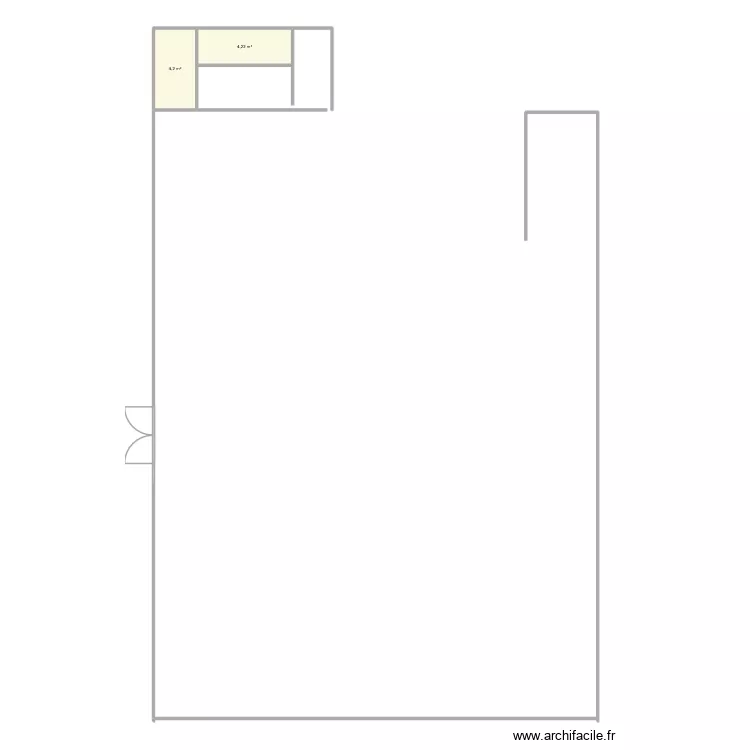 SALLE RECEPTION. Plan de 2  et 8 m²