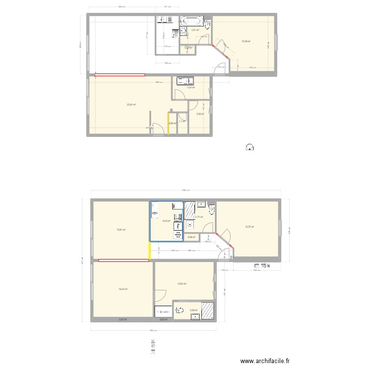 plan appartement ouverture 2-08. Plan de 0 pièce et 0 m2