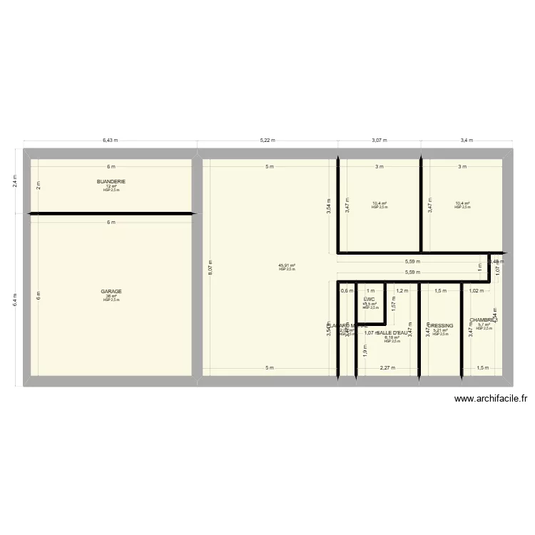 MAISON RECTANGULAIRE CHATONNAY. Plan de 10  et 135 m²