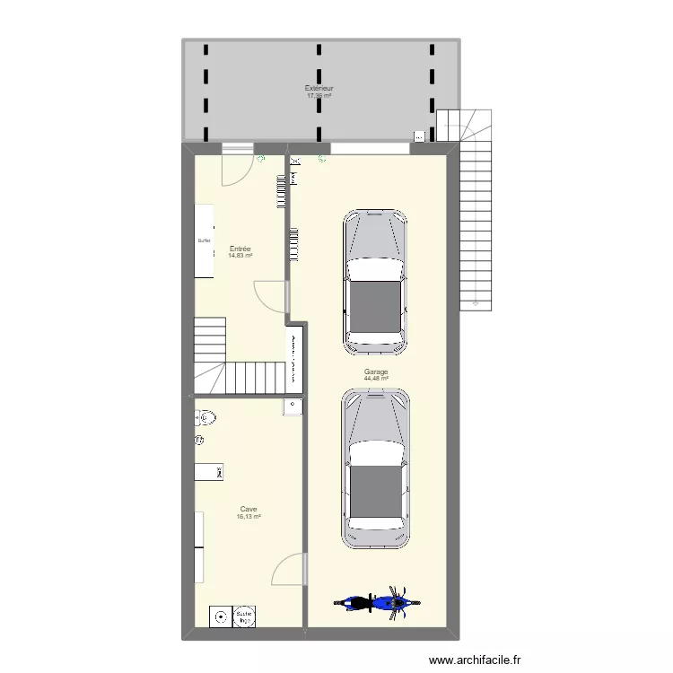 RDC Grillon bis. Plan de RDC Grillon bis. Plan de