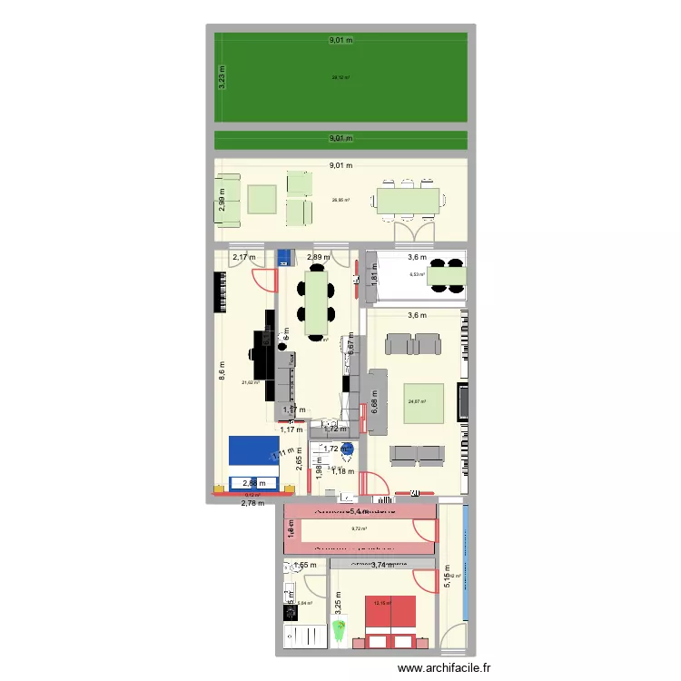 131 POMPE 15. Plan de 13  et 169 m²