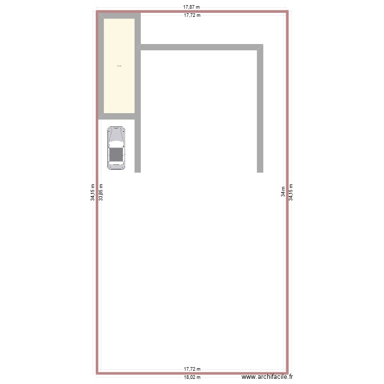 plan V2. Plan de 1 pièce et 27 m2