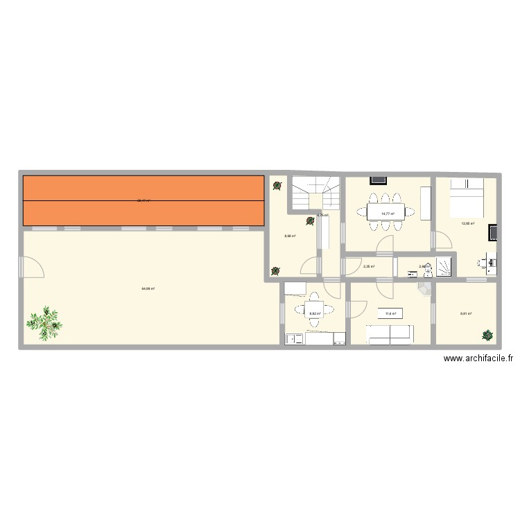 Paul - Etage. Plan de 11 pièces et 170 m2