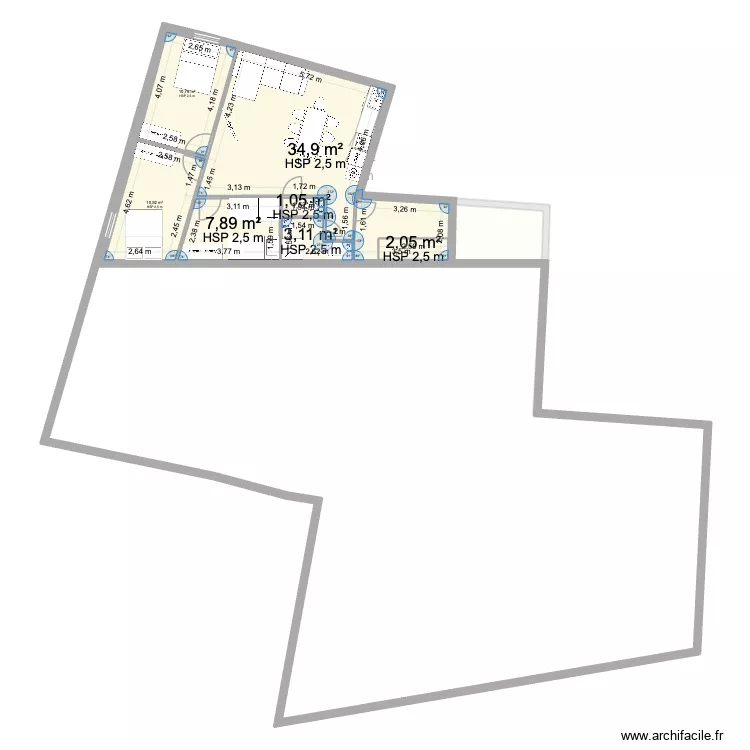 Maison Edmond. Plan de 20 pièces et 230 m²