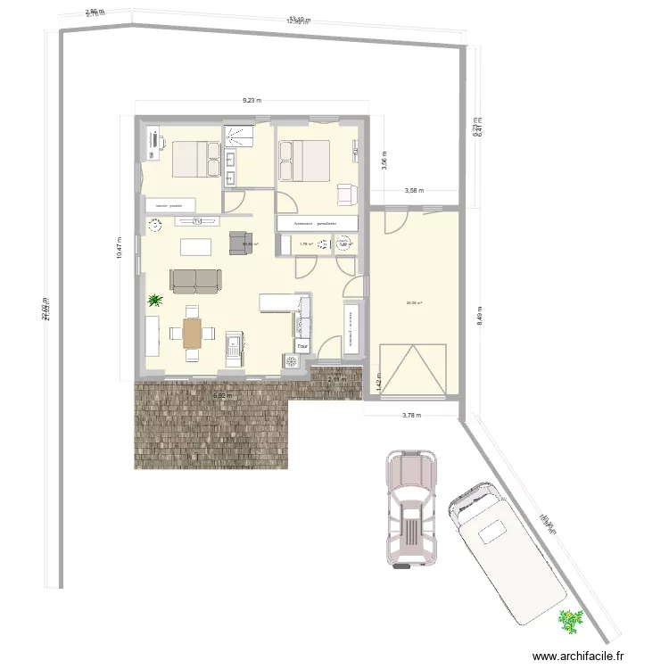 Chateauneuf intérieur dernier. Plan de 4 Pièces et 114 m² Chateauneuf intérieur dernier. Plan de 4 Pièces et 114 m²