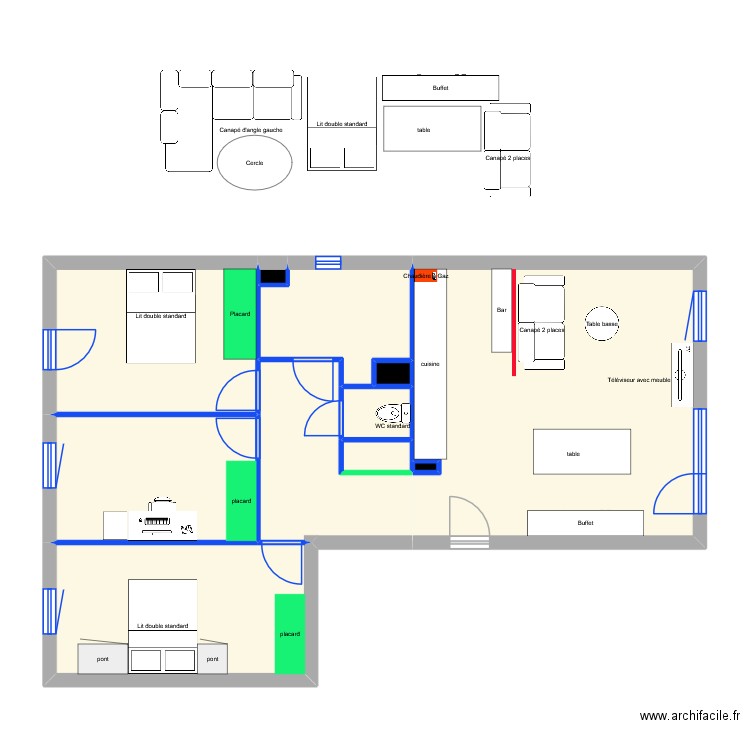 appart_Kylian. Plan de 11 pièces et 80 m2