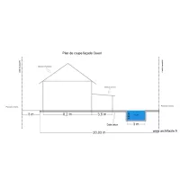 Plan de coupe fa&ccedil;ade Ouest