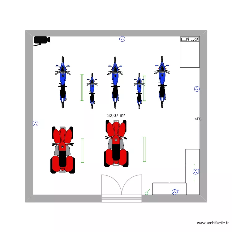 Campagne. Plan de 1  et 32 m²