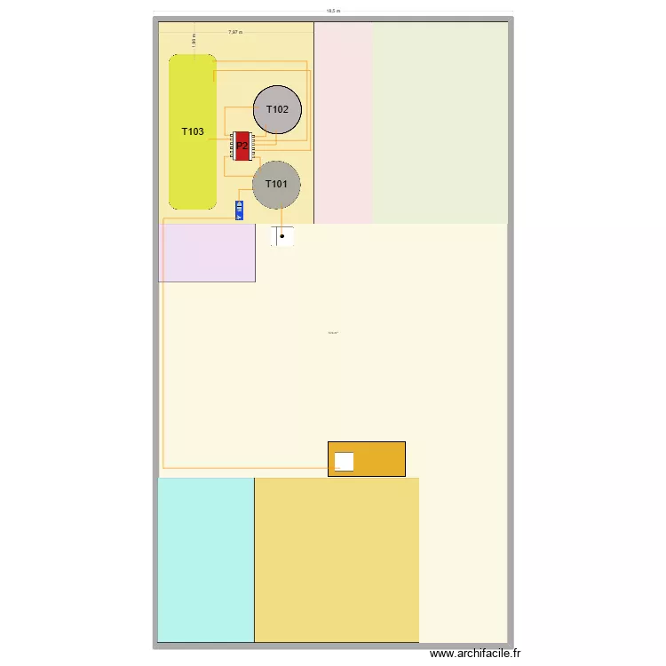 Flux HAU dessus. Plan de 