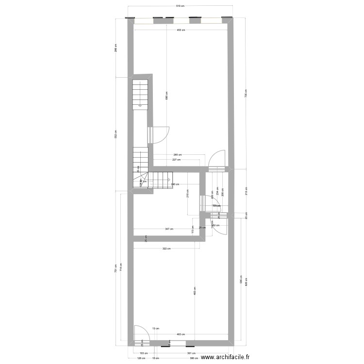 1er étage APRES 2. Plan de 3 pièces et 34 m2